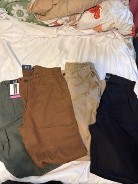 GAP women’s  Casual Elastic Waist Pants - Brown, Tan, Olive, Black